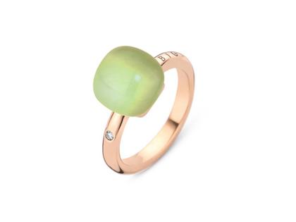 Bigli Mini Sweety "Lemongrass" Ring Roségold Gr. M mit Brillant 0,020ct – Ringe Ring mit Besatz aus 750 Rotgold.