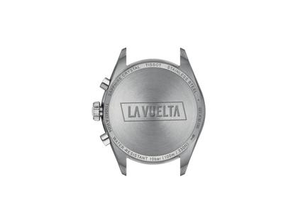 Tissot PR 100 Vuelta Chronograph Quarz Edelstahl 40mm schwarzes Zifferblatt Metallband – Herrenuhren Chronograph aus Edelstahl. Das Gehäuse ist rund und silber. Das Edelstahlarmband ist silber. Das Zifferblatt ist ein Index in schwarz. – Ansicht 6