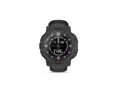 Garmin Instinct Crossover Solar faserverstärktes Polymer schiefergrau 45 mm Kautschukband schiefergrau – Herrenuhren Uhr Multifunktion aus Kautschuk und Kunststoff. Das Gehäuse ist rund und grau. Das Kautschuk / Kunststoff / Silikon Armband ist grau. Das Zifferblatt ist analog digital und schwarz. – Ansicht 3