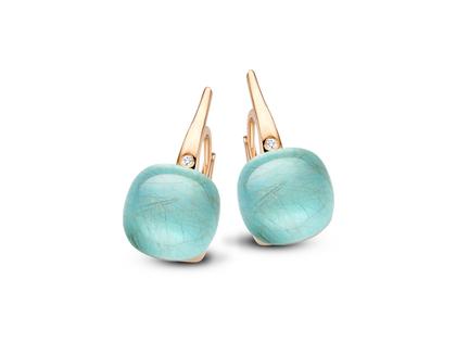 Bigli Mini Sweety "Arctic Ocean" Ohrhänger Roségold mit Brillanten 0,040ct – Ohrschmuck Ohrhänger aus 750 Rotgold.