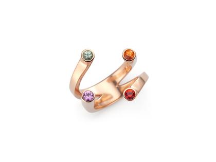 Angela Hübel Four Seasons Ring Roségold mit bunten Saphiren – Ringe Ring mit Besatz in roségold und aus 750 Rotgold.