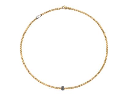 Halsschmuck Collier aus 750 Gelbgold, 750 Weißgold und und rhodiniert.