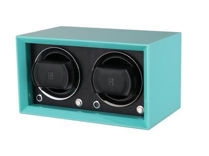 Paul Design Gentlemen  2 Color Uhrenbeweger Holz Mint Hochglanz – Uhrenbeweger Uhrenbeweger für 2 Uhren in grün und aus Holz und Leder.