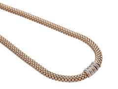 Fope Panorama Collier  mit 9 Ronden Roségold mit Brillanten – Halsschmuck Collier aus 750 Rotgold.