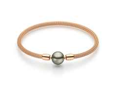 Jörg Heinz Flex-Armband Strumpfgeflecht Rotgold 16cm mit Silikonkern für Wechselschließe – Armschmuck Armband in roségold und aus 750 Rotgold und Kunststoff. – Ansicht 4