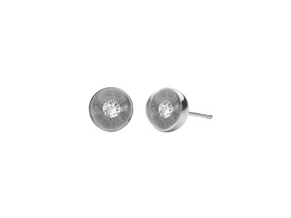 Schmuckwerk Glasklar Ohrstecker Weißgold 7mm Glaskugel klar mit Brillanten 0,120ct – Ohrschmuck Ohrstecker in silber und aus 750 Weißgold.