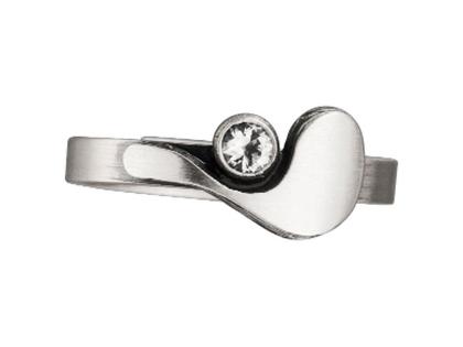 Nordform Design 11 Damenring mit Bergkristall – Ringe Ring mit Besatz aus 925 Silber.