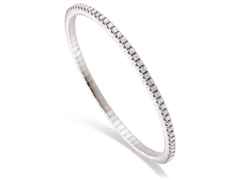 Silhouette Schmuck Tennis Flex Armband rundum Brillanten 1,60ct Weißgold – Armschmuck Armband aus 750 Weißgold.