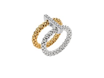 Fope Prima Ring Gelbgold und Weißgold mit Brillanten – Ringe Ring mit Besatz aus 750 Gelbgold, 750 Weißgold und und .
