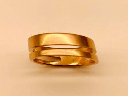 Angela Hübel Duett Damenring Rosegold 7mm – Ringe Ring aus 750 Rotgold.