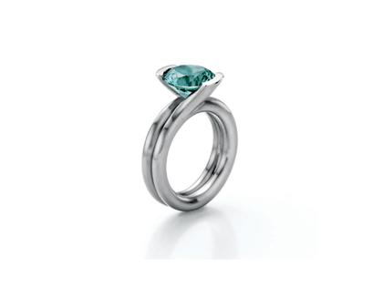 Micha Bunz mintfarbener Ring Edelstahl mit Zirkonia – Ringe Ring aus Edelstahl.