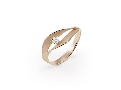 Cammilli Firenze Dune Assolo Ring Natural Beige mit Brillant 0,100ct – Ringe Ring mit Besatz aus 750 Weißgold.