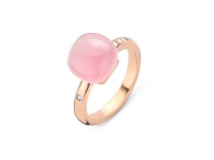 Bigli Mini Sweety "Ruby in the Mist" Ring Roségold Gr. M mit Brillant 0,020ct – Ringe Ring mit Besatz aus 750 Rotgold.