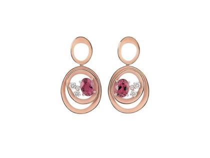 Cammilli Firenze Dune Solar Color Ohrhänger Pink Champagne mit Brillanten 0,380ct – Ohrschmuck Ohrhänger aus 750 Rotgold.