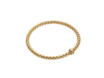Fope Eka Flex'It Men Armband Gelbgold M mit schwarzem Brillant 0,010ct flexibel – Armschmuck Armband aus 750 Gelbgold.