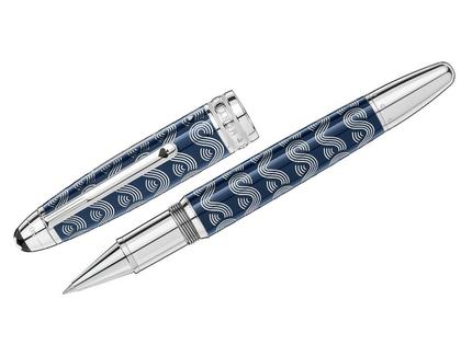 Montblanc Around the World in 80 Days Solitaire LeGrand Rollerball blau – Schreibgeräte Rollerball aus Edelharz und und platiniert.