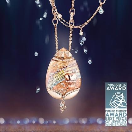 Capolavoro Billion Dreams Snow Globe-Collier Roségold "Journey of Love" – Halsschmuck Collier aus 750 Rotgold, 750 Weißgold und und . – Ansicht 4