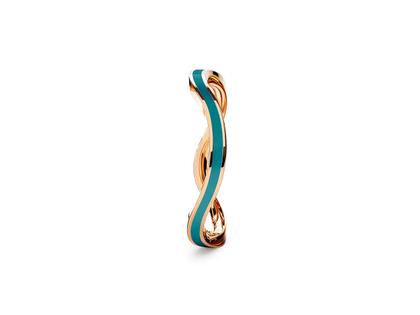 Niessing Setario Wave Ring Classic Red mit dunkelgrüner Emaille – Ringe Ring aus 750 Rotgold, Emaille und und .
