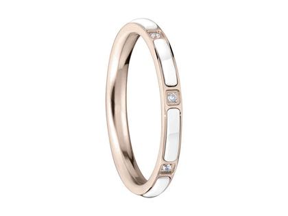Bering Arctic Symphony Innenring schmal Materialmix Edelstahl IP rosé Keramik weiß – Ringe Ring mit Besatz aus Edelstahl, Keramik und und .