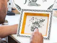 Meissen Vide-Poche  groß "Blaue Indische Blumenmalerei" limitierte Edition – Porzellanwaren Porzellandekoration in weiß und aus Porzellan. – Ansicht 4