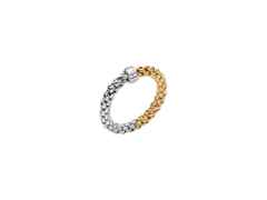 Fope Essentials Ring zweifarbig Weißgold / Gelbgold schmal Weite M – Ringe Ring aus 750 Gelbgold/Weißgold.
