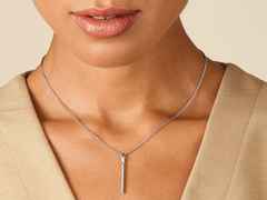 Henrich & Denzel Mikado Soft Collier Linie Platin mit Brillanten – Halsschmuck Collier aus 950 Platin. – Ansicht 2