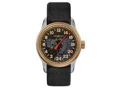 Montblanc 1858 Automatic 24H Edelstahl Bronze – Herrenuhren Uhr ohne Datum aus Bronze und Edelstahl. Das Gehäuse ist rund und silber-roségold. Das Textilarmband ist beige. Das Zifferblatt ist arabisch Index und schwarz.