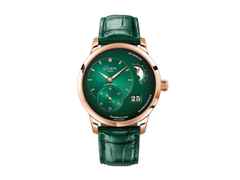 Glashütte Original PanoMaticLunar Automatik Rotgold 40mm grünes Zifferblatt grünes Lederband Dornschließe – Herrenuhren Uhr mit Datum aus 750 Rotgold. Das Gehäuse ist rund und roségold. Das Lederarmband Kroko / Alligator ist grün. Das Zifferblatt ist ein Index in grün.