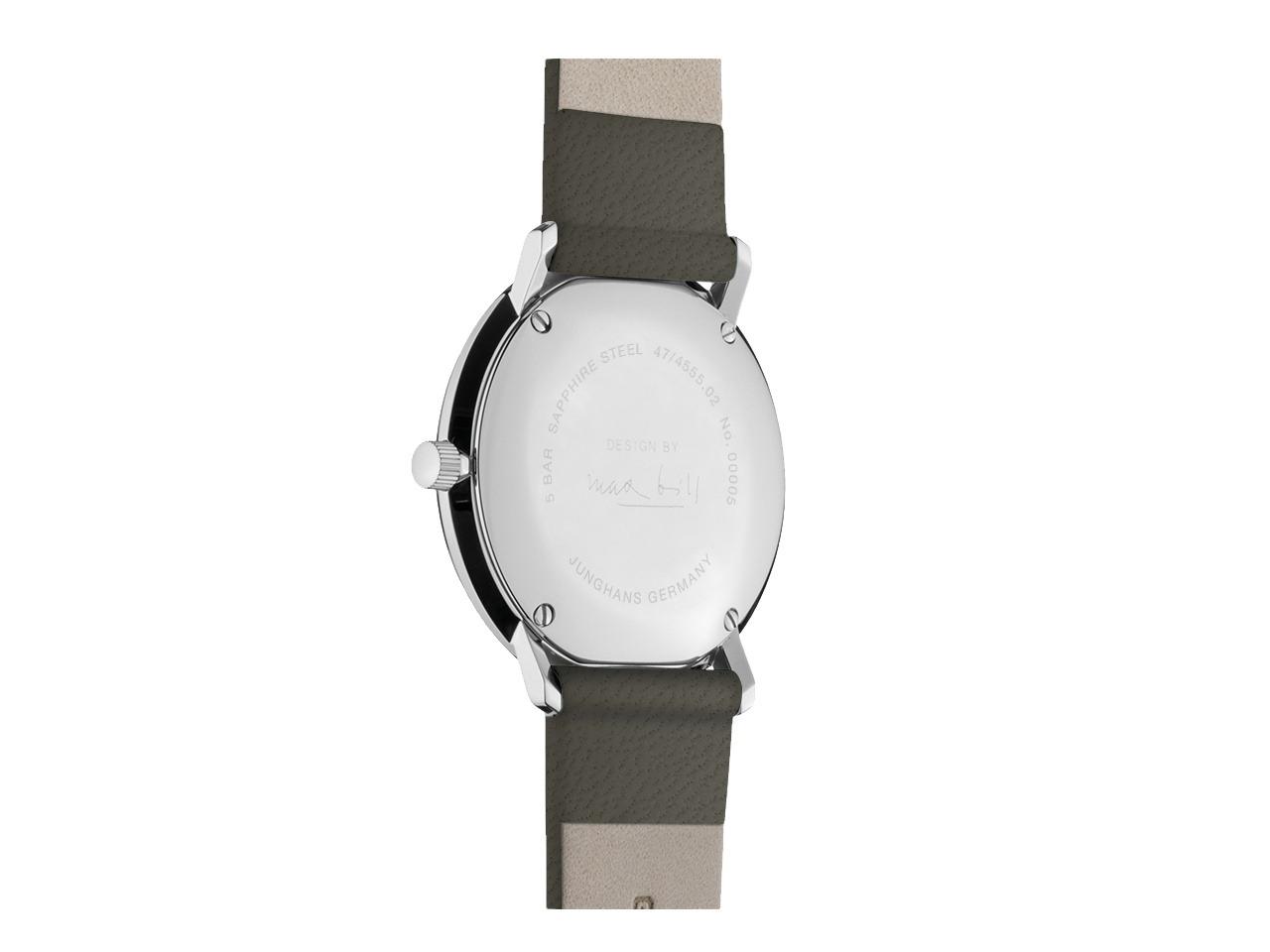 Junghans Max Bill Damen Quarz Edelstahl 32,7mm rosa Zifferblatt braunes Lederband – Damenuhren Uhr mit Datum aus Edelstahl. Das Gehäuse ist rund und silber. Das Lederarmband ist braun. Das Zifferblatt ist ein Index in rosa. – Ansicht 2