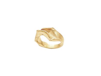 Heiring Mille Ring Nr. 6 Silber gelbgold beschichtet gefaltet mattiert – Ringe Ring aus 925 Silber, PVD beschichtet und und .