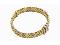 Fope Panorama Armband  mit 3 Ronden   Gelbgold – Armschmuck Armband aus 750 Gelbgold.