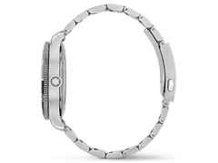 Montblanc 1858 Iced Sea Automatic Date Edelstahl 42mm schwarzes Zifferblatt Metallband – Herrenuhren Uhr mit Datum aus Edelstahl und Keramik. Das Gehäuse ist rund und silber. Das Edelstahlarmband ist silber. Das Zifferblatt ist arabisch Index und schwarz. – Ansicht 3