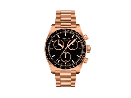 Tissot PR516 Chronograph Quarz Edelstahl RG-PVD 40mm schwarzes Zifferblatt Metallband – Herrenuhren Chronograph aus Edelstahl und PVD beschichtet. Das Gehäuse ist rund und roségold. Das vergoldetes Edelstahlarmband ist roségold. Das Zifferblatt ist ein Index in schwarz.