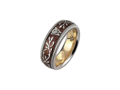 Juwelier Roller Wellendorff Ring "Nougat" Weißgold mit Emaille Sonderfarbe 12084 Occasion Neu – Ringe Ring mit Besatz in silber und aus 750 Weißgold und Emaille.