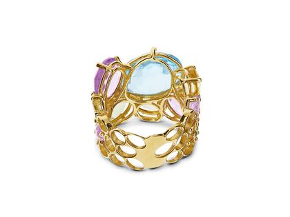 Nanis Ipanema Ring Gelbgold  Amethyst Topas Quarz Citrin – Ringe Ring mit Besatz aus 750 Gelbgold. – Ansicht 2