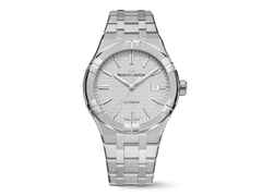 Maurice Lacroix Aikon Automatik Edelstahl 42mm silbernes Zifferblatt Metallband – Herrenuhren Uhr mit Datum aus Edelstahl. Das Gehäuse ist rund und silber. Das Edelstahlarmband ist silber. Das Zifferblatt ist ein Index in silber.