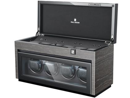 Paul Design Gentlemen  4+6 Uhrenbeweger Black Apricot – Uhrenbeweger Uhrenbeweger für mehrere Uhren aus Holz. – Ansicht 2