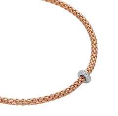 Fope Prima Collier  Roségold – Halsschmuck Collier aus 750 Rotgold, 750 Weißgold und und . – Ansicht 2