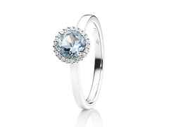 Capolavoro Espressivo Ring Weißgold Aquamarin klein – Ringe Ring mit Besatz aus 750 Weißgold.