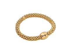Fope Love Nest Flex'It Men Armband Gelbgold M 1 Schmuckelement Brillant schwarz 0,020ct flexibel – Armschmuck Armband aus 750 Gelbgold.