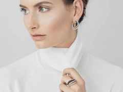Cammilli Firenze Regina Ohrstecker White Ice Black Lava Gold mit Brillanten 0,530ct – Ohrschmuck Ohrstecker aus 750 Weißgold. – Ansicht 2
