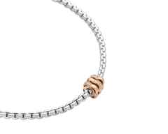 Fope Eka Tiny Collier Weißgold schmal 3 Ronden mit Brillanten – Halsschmuck Collier aus 750 Weißgold. – Ansicht 2