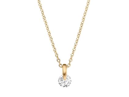 Schaffrath Liberte Lumina Collier Gelbgold mit Brillant 0,20 – Halsschmuck Kette mit Anhänger aus 750 Gelbgold.