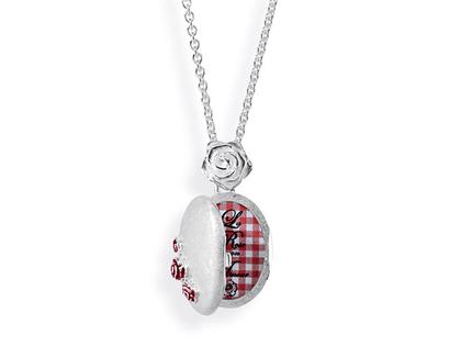 Drachenfels Design Vergissmeinicht Rose Of Antoine – Anhänger Medaillon aus 925 Silber.