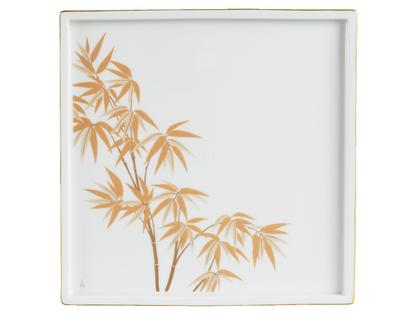Meissen Cosmopolitan "Golden Bamboo" Platte Porzellan mit Golddekor 25x25cm – Porzellanwaren Tafelporzellan in weiß und aus Porzellan.