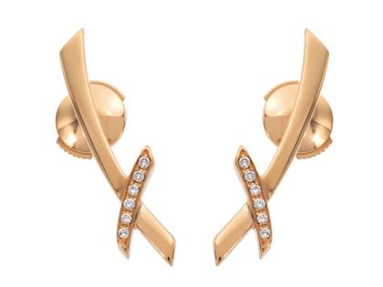 Meissen Schwerter Mini Schwerter Ohrstecker Roségold – Ohrschmuck Ohrstecker aus 750 Rotgold.
