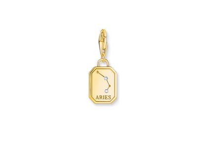 Thomas Sabo Charm-Anhänger Sternzeichen Widder Silber vergoldet – Anhänger Anhänger mit Besatz aus 925 Silber und und vergoldet. – Ansicht 2
