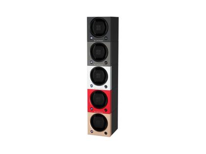 Paul Design Cube Serie Uhrenbeweger Aluminium silber stapelbar – Uhrenbeweger Uhrenbeweger für 1 Uhr in schwarz und aus Aluminium. – Ansicht 3