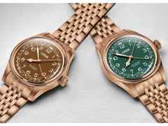 Oris Big Crown Pointer Date Automatik Bronze 40mm grünes Zifferblatt Metallband – Herrenuhren Uhr mit Datum aus Bronze und Edelstahl. Das Gehäuse ist rund. Das Armband ist ein Metallarmband. Das Zifferblatt ist arabisch Index und grün. – Ansicht 4