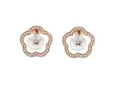 Meissen 1739 Royal Blossom Frame Ohrstecker Roségold mit Brillanten 0,700ct – Ohrschmuck Ohrstecker aus 750 Rotgold, Porzellan und und .
